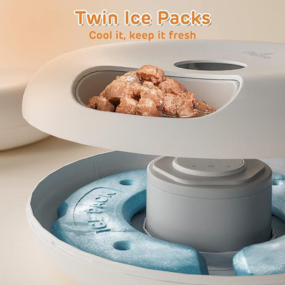 iPettie Donut Frost 6 Meal Cordless Automatic Pet Feeder, Dry & Wet Food - Image 3