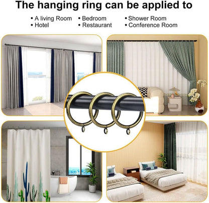 Thick Metal Curtain Rings,2.0-Inch Inner Diameter, 0.24-Inch Wire Diameter Fit up 1.7-inch Rods (Antique Brass-40Pcs)