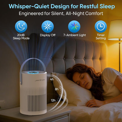air purifiers for bedroom with 20db ultra-quiet sleep, side view