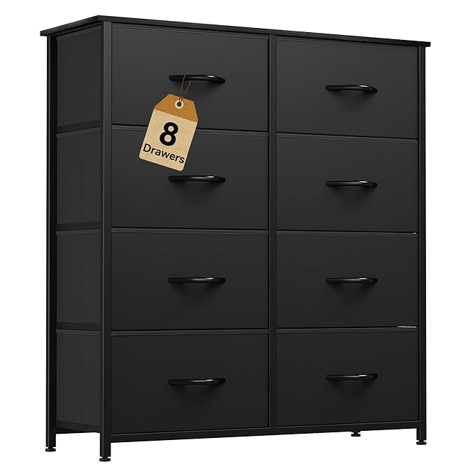 DWVO Fabric Dresser for Room, Tall Storage 8 Drawers, Storage Drawer Organizer by DWVO