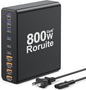 800W USB C Charging Station, 120W PD GaN5 Super Fast USB C Charger Block-10 Port by Roruite