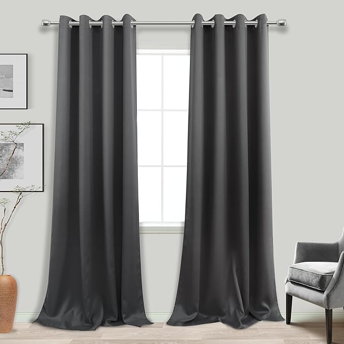 Slate Grey Curtains 108 Inches Long - Image 3