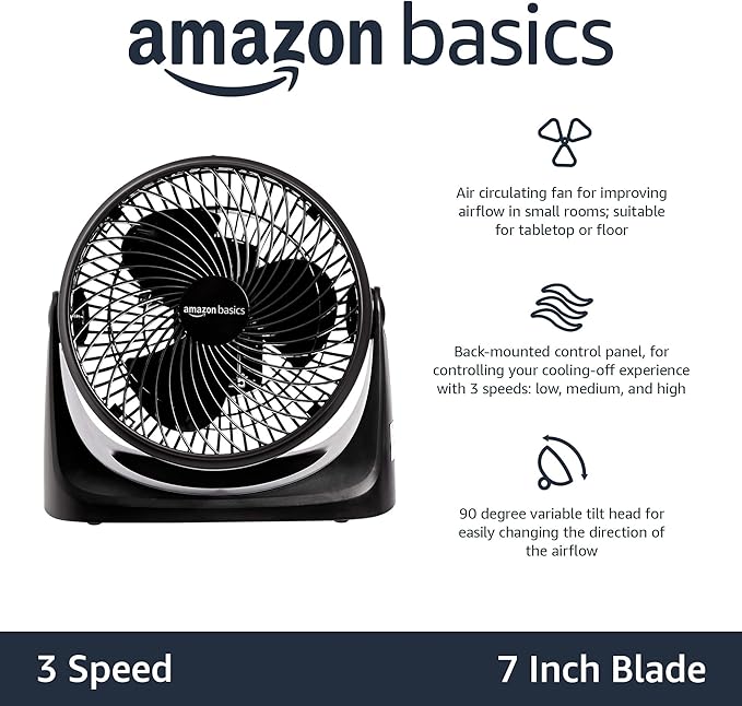 Amazon Basics Air Circulator Fan, Desk Fan - Image 2