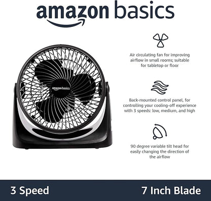 Amazon Basics Air Circulator Fan, Desk Fan - Image 2