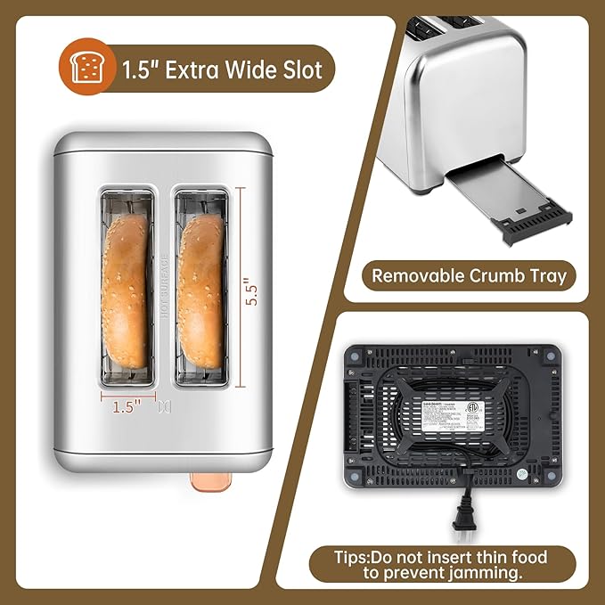 SEEDEEM Toaster 2 Slice, Real Touch Screen - Image 6