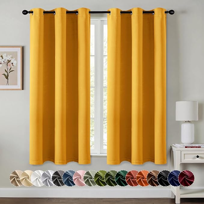 MIULEE Yellow Blackout Curtains by MIULEE