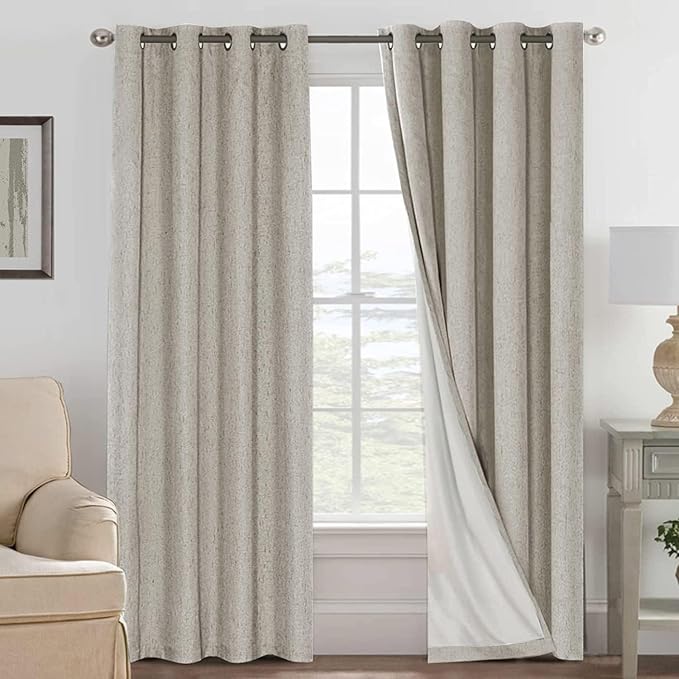 H.VERSAILTEX Linen Curtains 100% Blackout Curtains by HVERSAILTEX