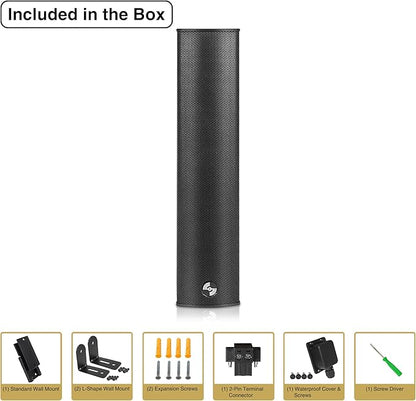 Sound Town Weatherproof Compact Aluminum Line Array Column Speaker - Image 7