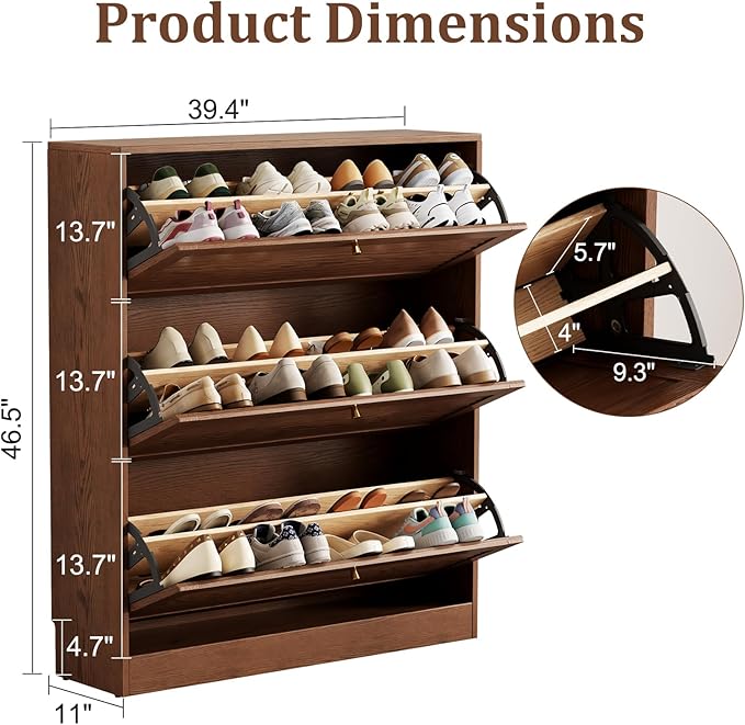 KungFuWood Soild Wood Shoe Storage Cabinet - Image 3