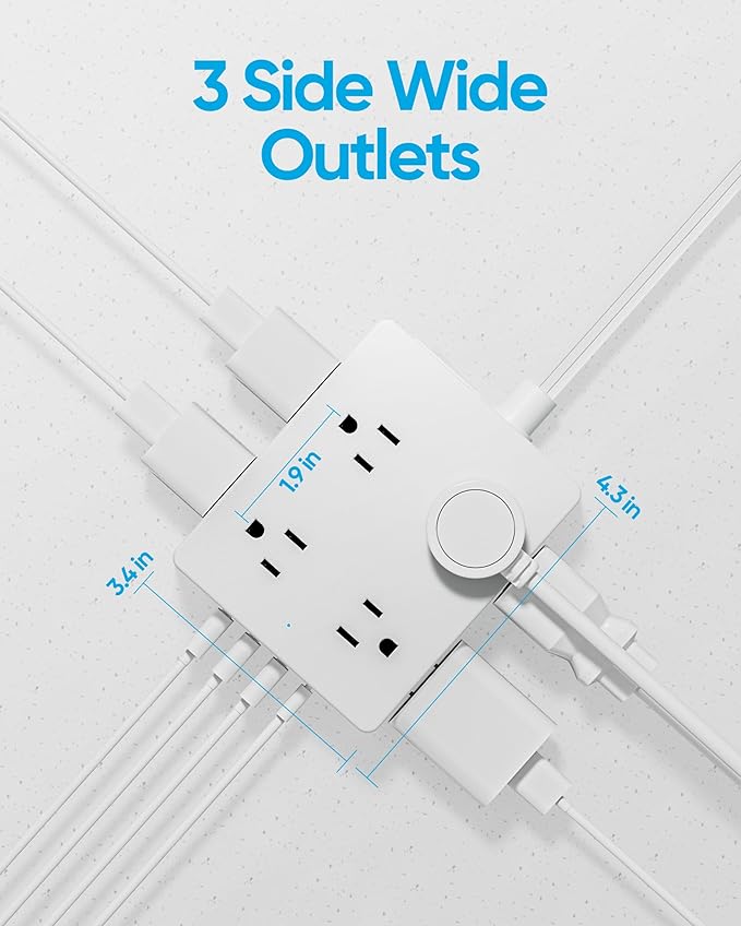 Surge Protector Power Strip, Olcorife Ultra Thin Flat Plug Extension Cord 5ft - Image 6