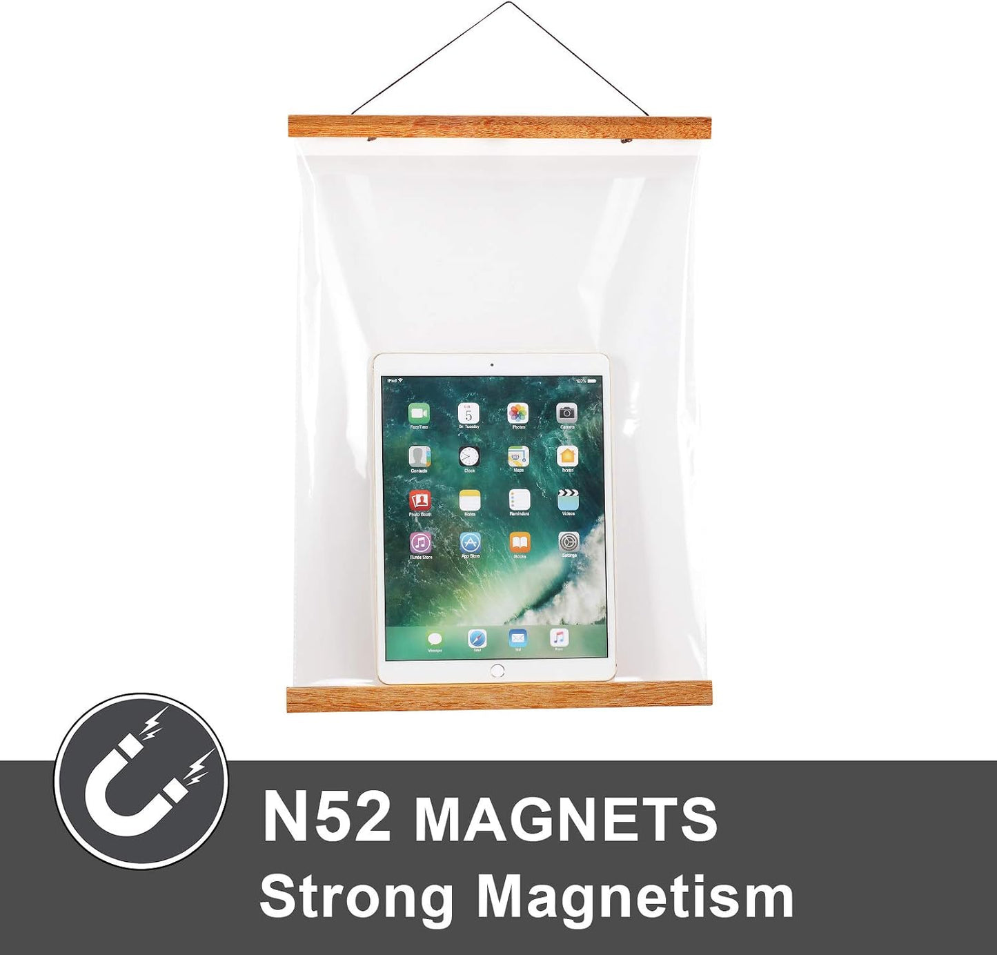 WITCOLOR 2 Pack Magnetic Poster Hanger Frame, 8x10 8x12 8x20 Poster Frames Wood Wooden Magnet Hanging Kit for Walls Print Poster Canvas Artwork Diamond Painting