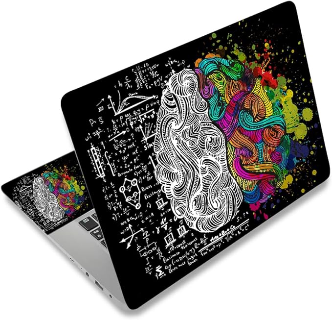 Laptop Skin Sticker Decal, Decorative Waterproof, Left & Right Brain by ToLuLu