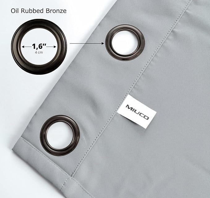 MIUCO Room Darkening Soild Grommet Blackout Curtains - Image 7