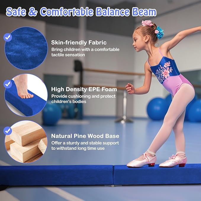 Giantex 7FT/8FT/9FT Balance Beam, Folding Gymnastics Beam w/Carry Handles - Image 4