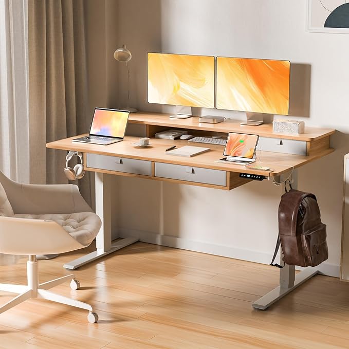 55 * 30 Inches Electric Standing Widened Desk Adjustable Height - Image 2