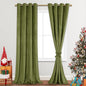 JIUZHEN Moss Green Velvet Curtains 90 inches Blackout Curtains by JIUZHEN