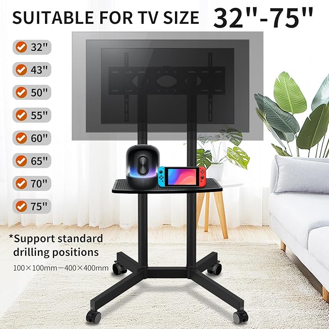 Solid Grace Rolling TV Stand - Image 3