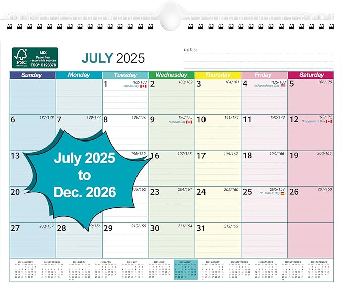 BOCT Wall Calendar 2025-2026 by Tobringfamiliescloser