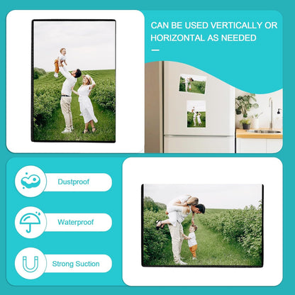 Sloworld Magnetic Picture Frame, 15 Pack Magnet Photo Frames for Refrigerator 4"x6" Reusable Fridge Photograph Frames for Locker/Whiteboard/Office Cabinet (Black 15 Pack)