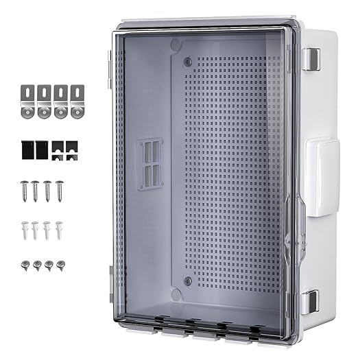 ABS Electrical Junction Box, Ventilated Design, Cable Grommets, IP65 Waterproof by ANIMACYN