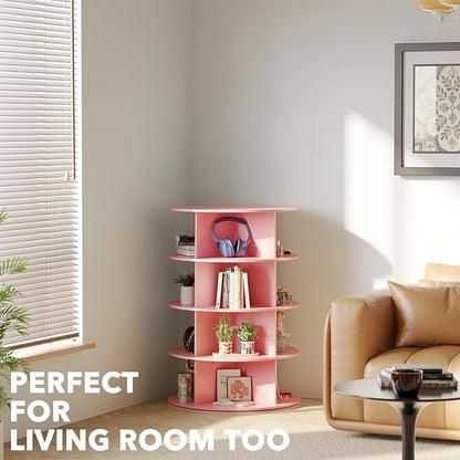 SpaceAid 4 Tier Rotating Shoe Rack Tower, Spinning Shoe Display Lazy Susan - Image 6