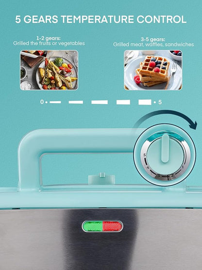 FOHERE Waffle Maker 3 in 1 Sandwich Maker 1200W Panini Press - Image 3
