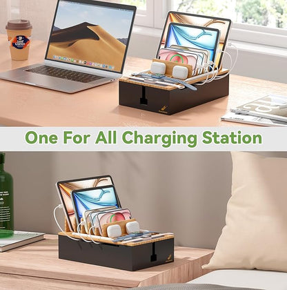 Pezin & Hulin Bamboo Charging Station, Electronic Devices Organizer - Image 7