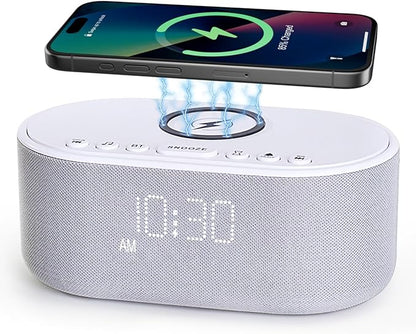 Sound Machine Alarm Clock Wireless Charger: Bluetooth 10W Stereo Sound Speaker by Odokee