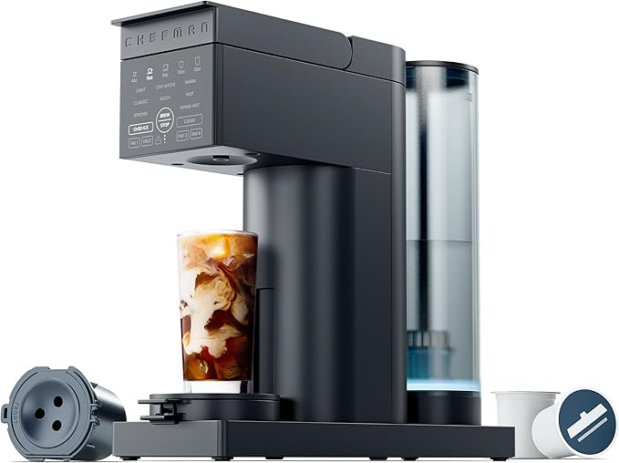 Chefman Caffeinator Single Serve Coffee Maker, Brew Kcups & Grounds, Drip by Chefman