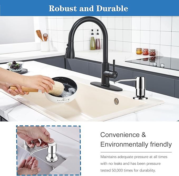 Soap Dispenser for Kitchen Dish Sink Built in Soap Dispenser Pump Chrome - Image 4