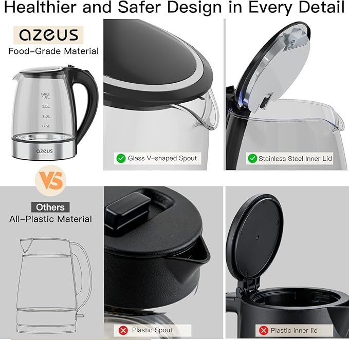 AZEUS Fast Boil Electric Water Kettle, 1.8L Large Capacity - Image 9