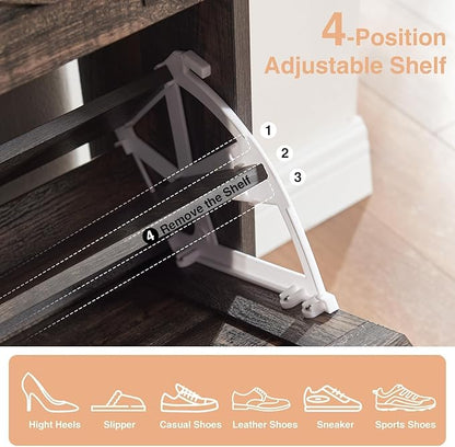 Shoe Storage Cabinet, Farmhouse Shoe Organizer - Image 5