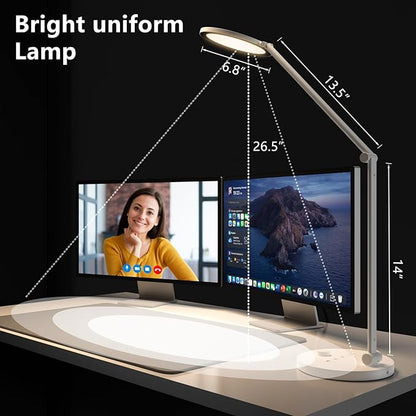 ANNAITE LED Desk Lamp for Home Office, Eye-Caring Modern Desk Light, 3 Color - Image 6