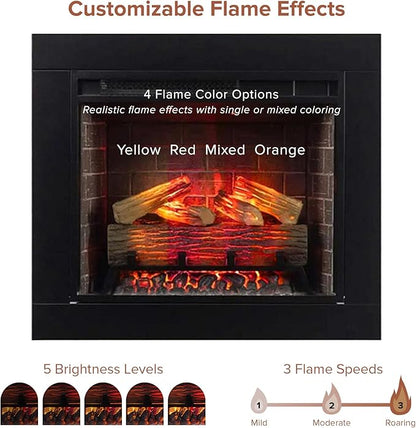 Modern Ember Uptown 23" Smart Electric Fireplace Insert + Trim Kit, Alexa/WiFi - Image 7