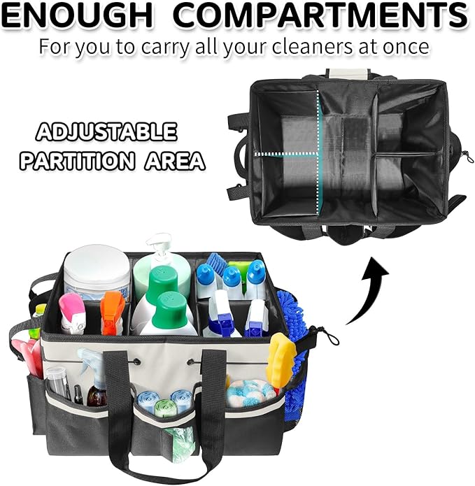 Boczif Cleaning Caddy Bag Wearable, Cleaning Caddy Supplies Organizer - Image 3