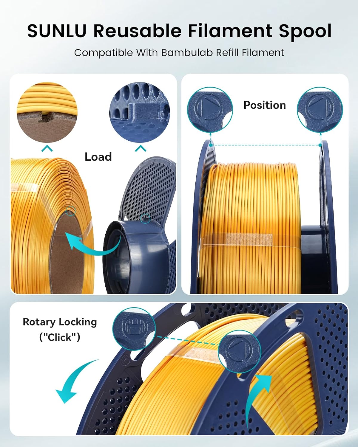 SUNLU Silk PLA+ Filament 1.75mm Multicolor 250gx4, Silky Glossy Dual Color PL...