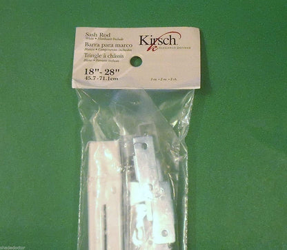 TWO Kirsch FLAT SASH RODS for Top & Bottom Doors & Sidelights 18" - 28" 6412-025c, White