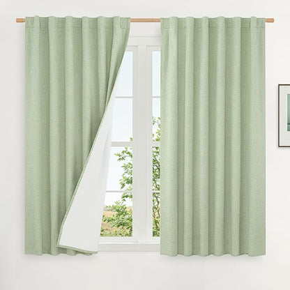 LAMIT Linen 100% Blackout Window Curtains by LAMIT