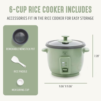 GreenLife Rice Cooker with Removable PFAS-Free Ceramic Nonstick Pot, 3-Cups - Image 2