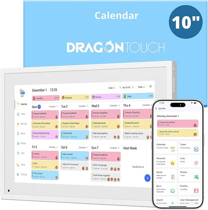 Digital Calendar Touch Screen 10 Inch, Electronic Calendar Chore Chart by DragonTouch
