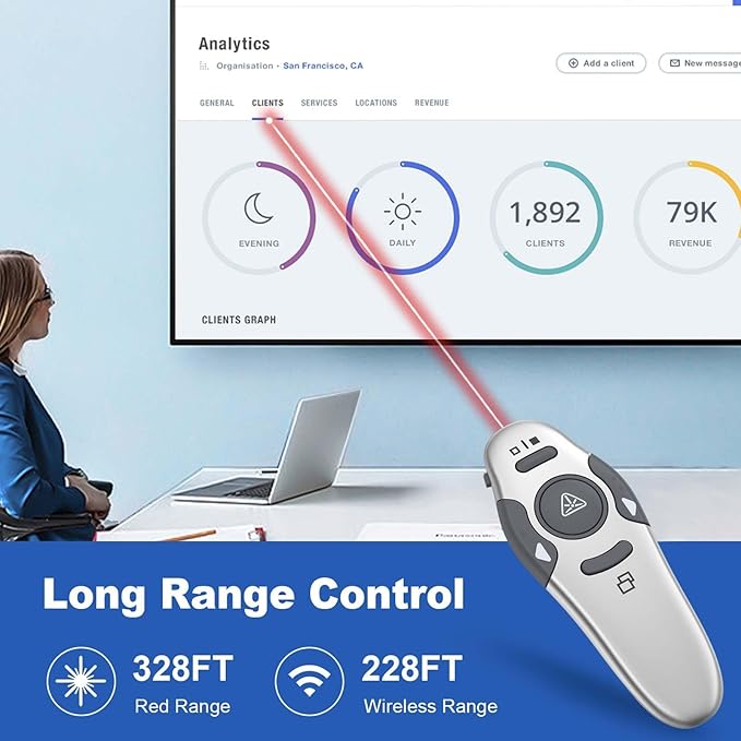 QUI Presentation Clicker Wireless Presenter Remote Clicker - Image 5
