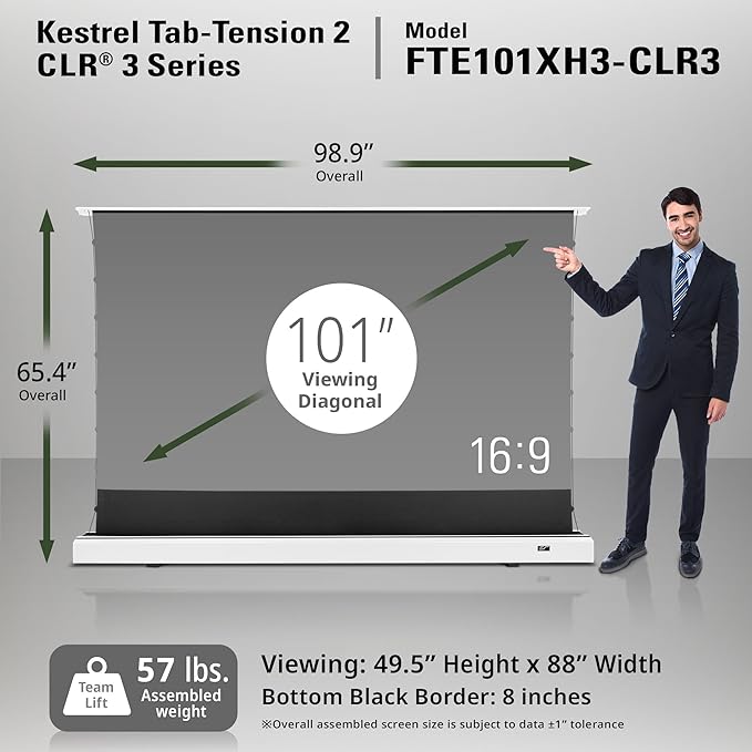 Elite Screens Kestrel Tab-Tension 2 CLR3, Ultra-Short Throw Ceiling Ambient - Image 4