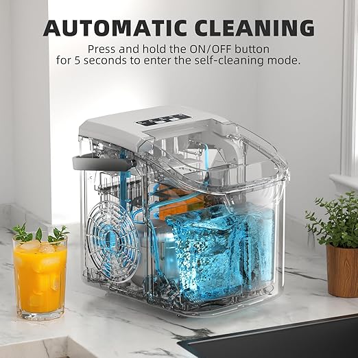 Antarctic Star Countertop Ice Maker Machine, 8 Cubes in 6 Mins, 26.5 lbs/Day - Image 5