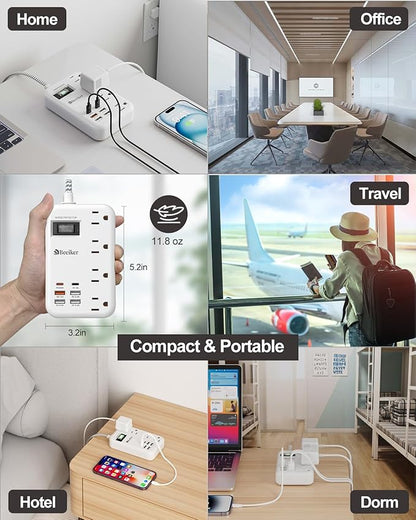 45W USB C Surge Protector Power Strip, Travel Power Strip - Image 9