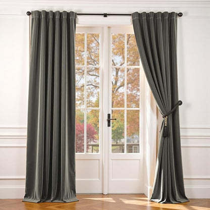 Lazzzy Velvet Blackout Curtains Thermal Insulated Room Window Drapes Super Soft by Lazzzy