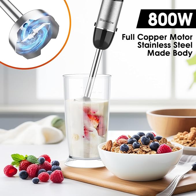 Immersion Blender Handheld for Kitchen, Emulsion Blender Handheld, 12 Speed - Image 2