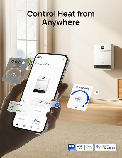 DREO Smart Wall Heater, IP24 Electric PTC Space Heaters - Image 4
