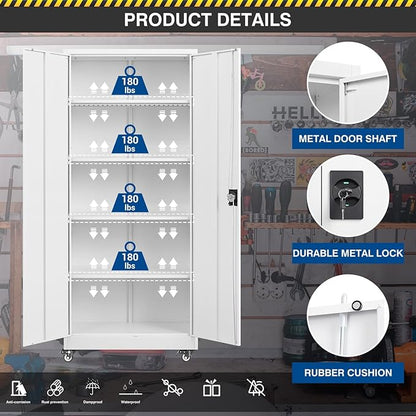 Metal Rolling Storage Cabinet-74.6” Tall Steel File Cabinets - Image 5