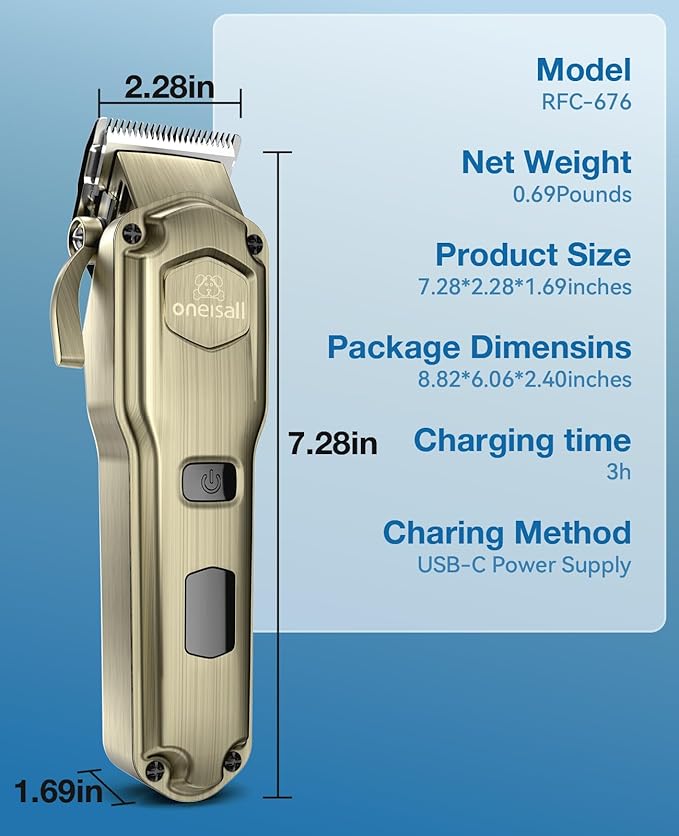 oneisall Dog Clippers for Grooming for Thick Heavy Coats/Low Noise Rechargeable - Image 8
