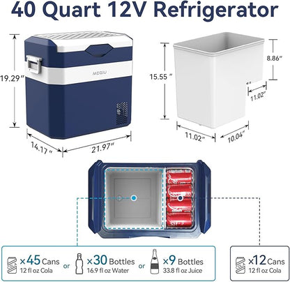 12 Volt Refrigerator Car Fridge Portable 12V 40 Quart Freezer Compressor Cooler - Image 3